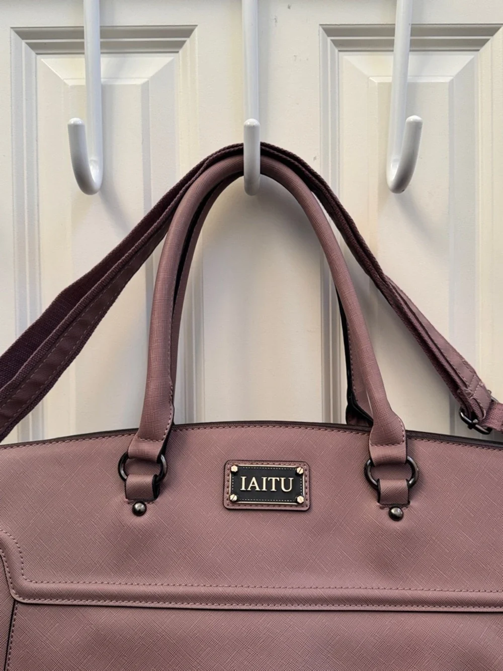 Mauve Structured Tote Bag for Women, Like New